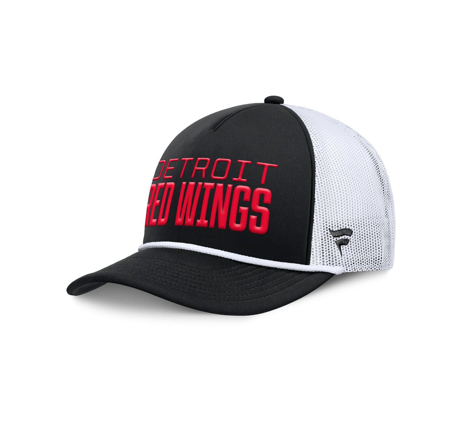 Мужская кепка Fanatics Detroit Red Wings Heritage Dutch A-Frame Trucker регулируемая черная/белая