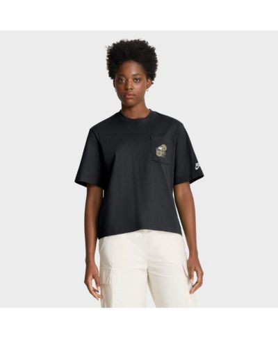 Женская футболка Nike Black New Orleans Saints Rewind Pocket Boxy