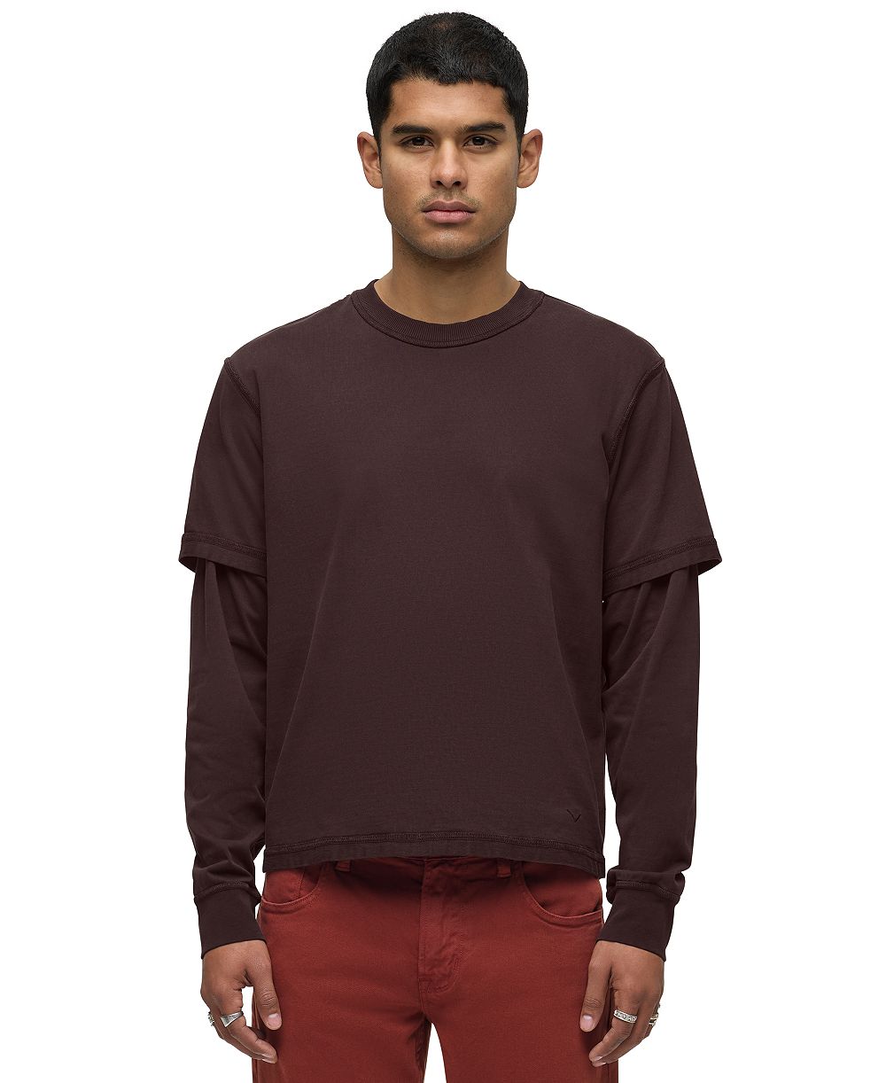 Hudson Jeans Men's Hybrid Long-Sleeve Relaxed-Fit T-Shirt