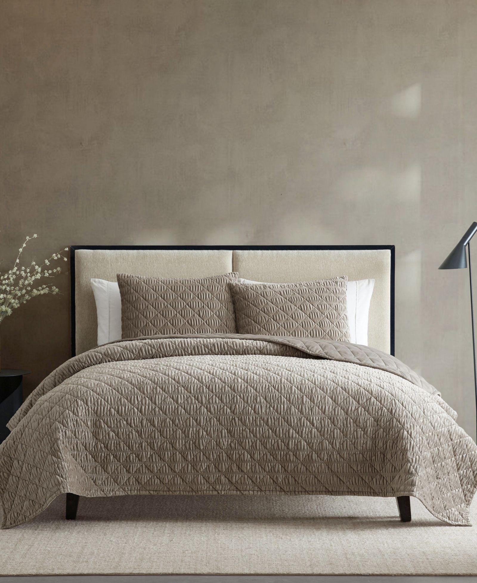 Vera Wang Solid Crushed Velvet 3-Pc. Quilt Set, King