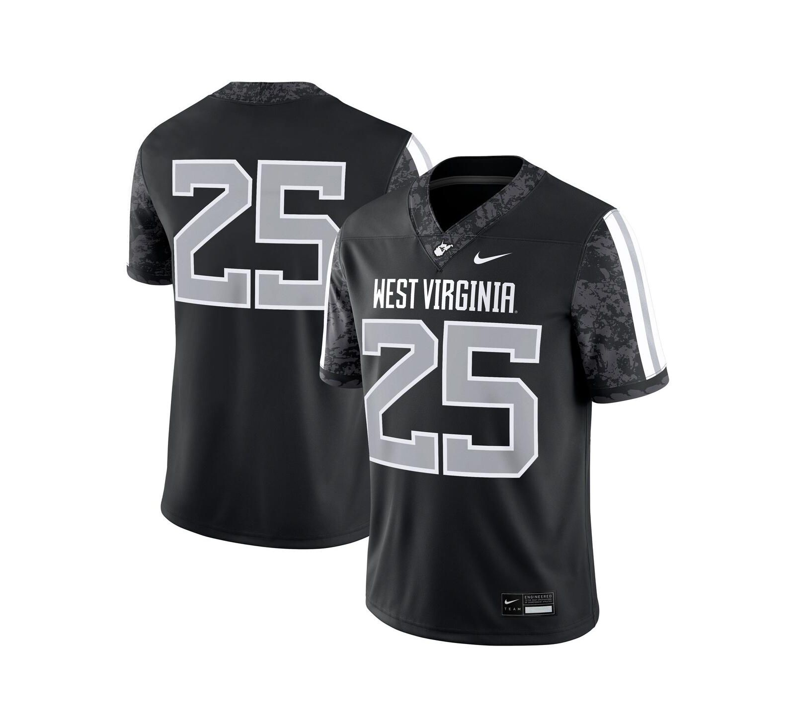 Nike Мужская джерси West Virginia Mountaineers Black 25