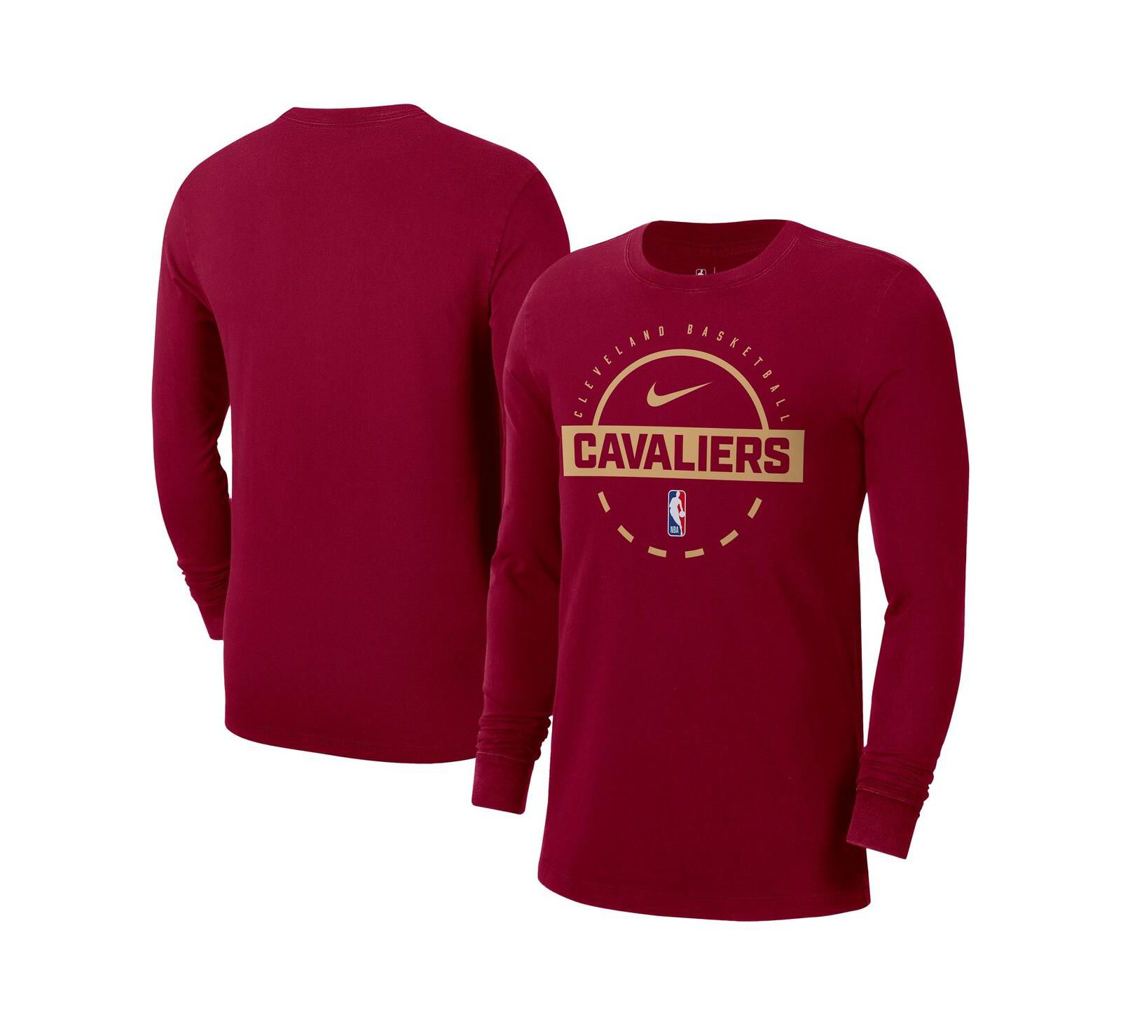 Nike Men's Wine Cleveland Cavaliers Authentic Long Sleeve Practice T-Shirt
