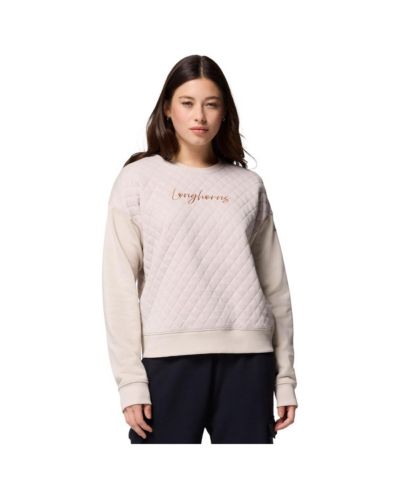 Женское укороченное худи Columbia Cream Texas Longhorns Collegiate Hart Mountain Quilted Sweatshirt