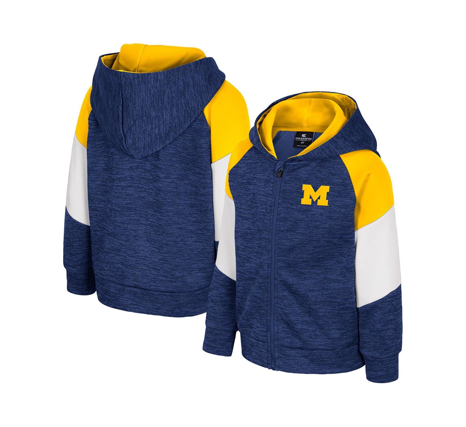 Детский худи Colosseum Toddler Navy Michigan Wolverines Spirit Hollow Full-Zip