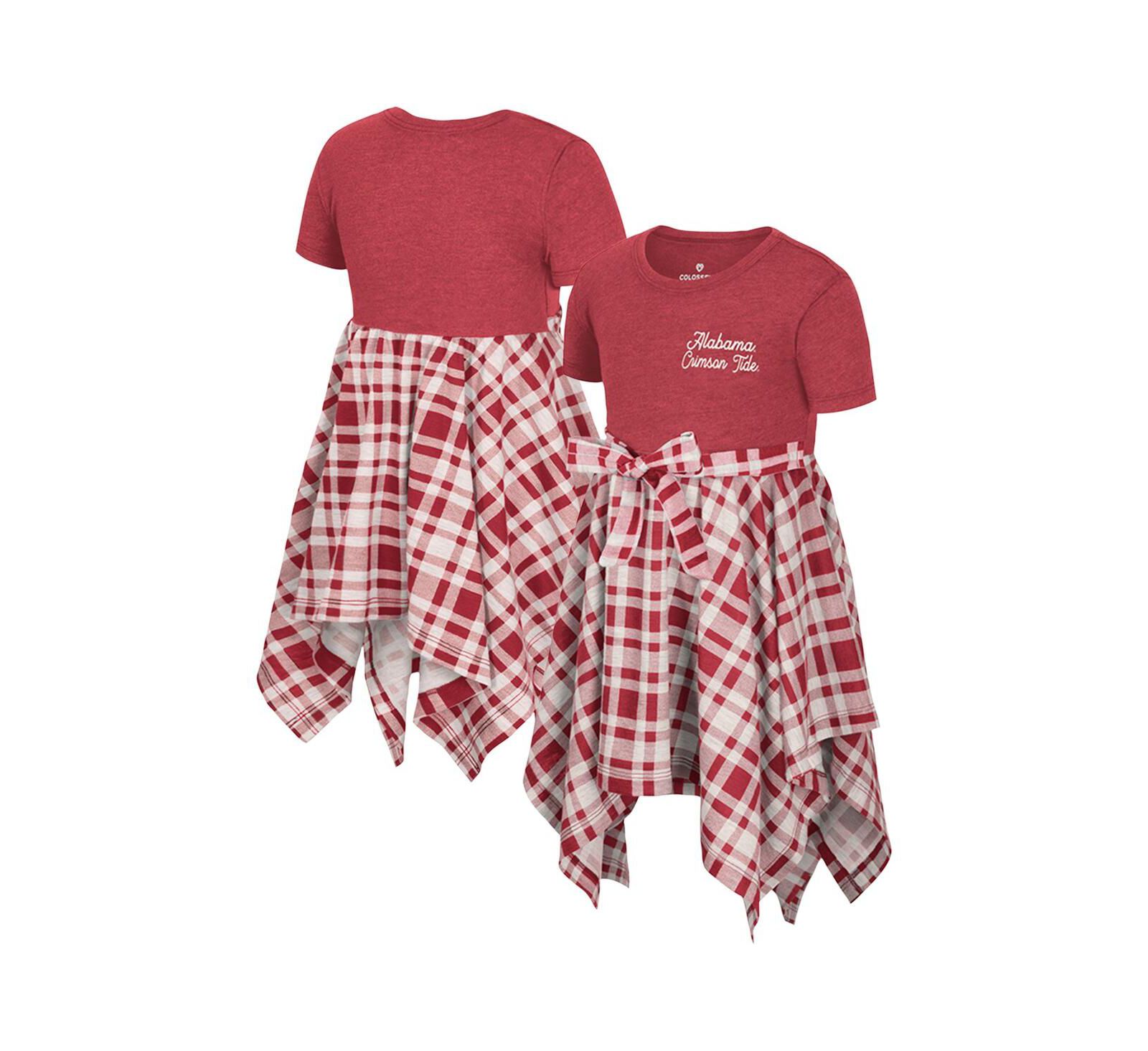Colosseum Детское платье Marceline Plaid малинового цвета Alabama Crimson Tide