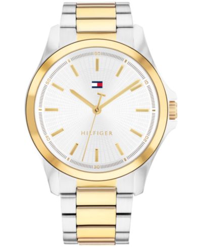Мужские кварцевые часы Tommy Hilfiger с двухцветным стальным браслетом, 42mm