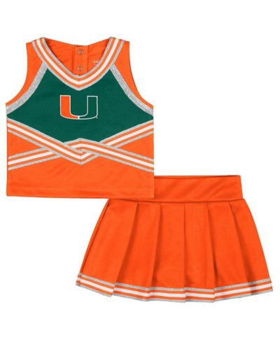 Colosseum Girls Toddler 2-Piece Orange Miami Hurricanes Lollipop Park Cheer Set