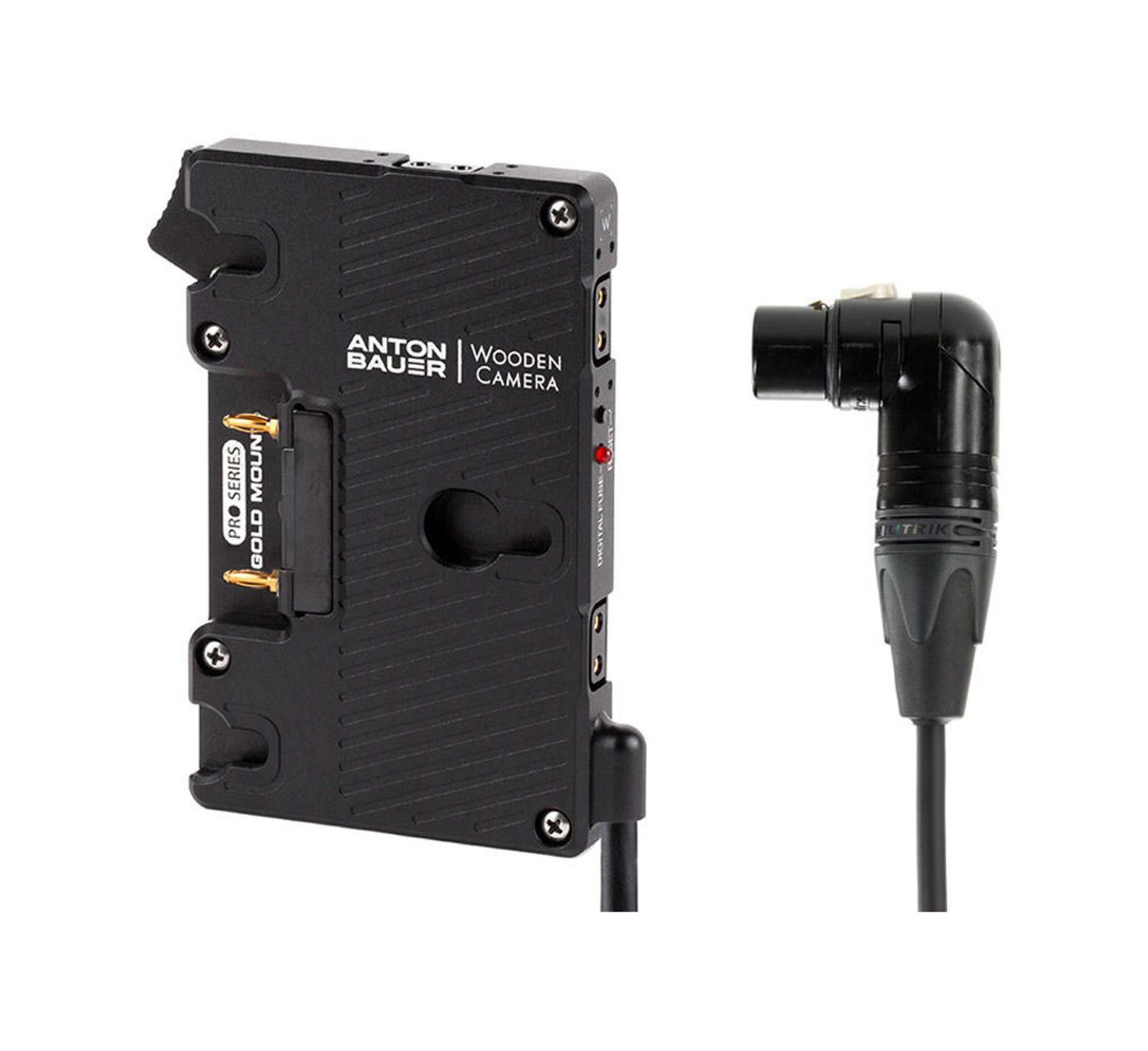 Wooden Camera Pro Gold-Mount Plate 4-Pin XLR Right Angle Connector for Professional Cameras