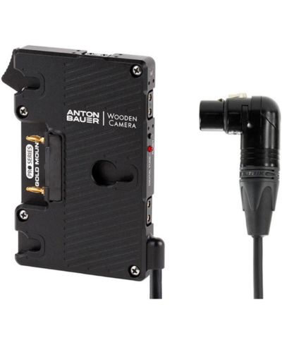 Wooden Camera Pro Gold-Mount Plate 4-Pin XLR Right Angle Connector for Professional Cameras