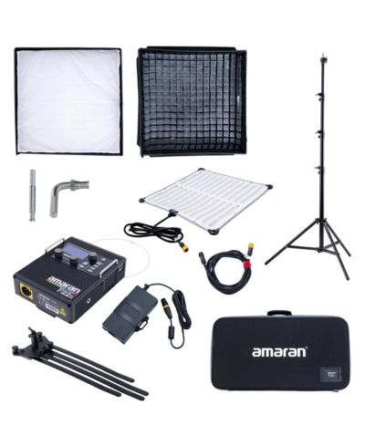 amaran F22c 2x2' 200W RGBWW Flexible LED Mat, Gold-Mount w/Light Stand
