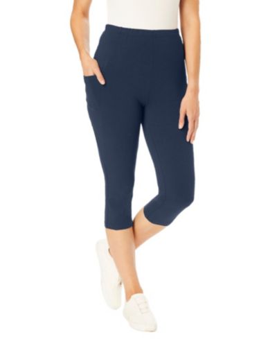 Женские капри-леггинсы Woman Within Plus Size Stretch-Cotton Knit