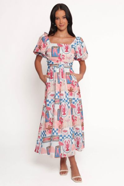 Petal and Pup Women's Clo Puff Sleeve Midi Dress