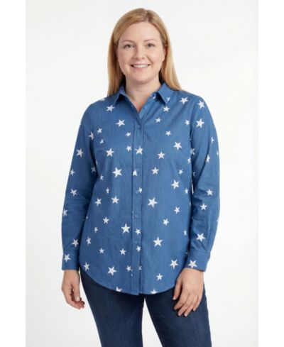 Blue chambray stars