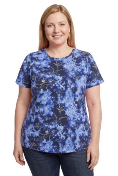 Navy floral tie dye