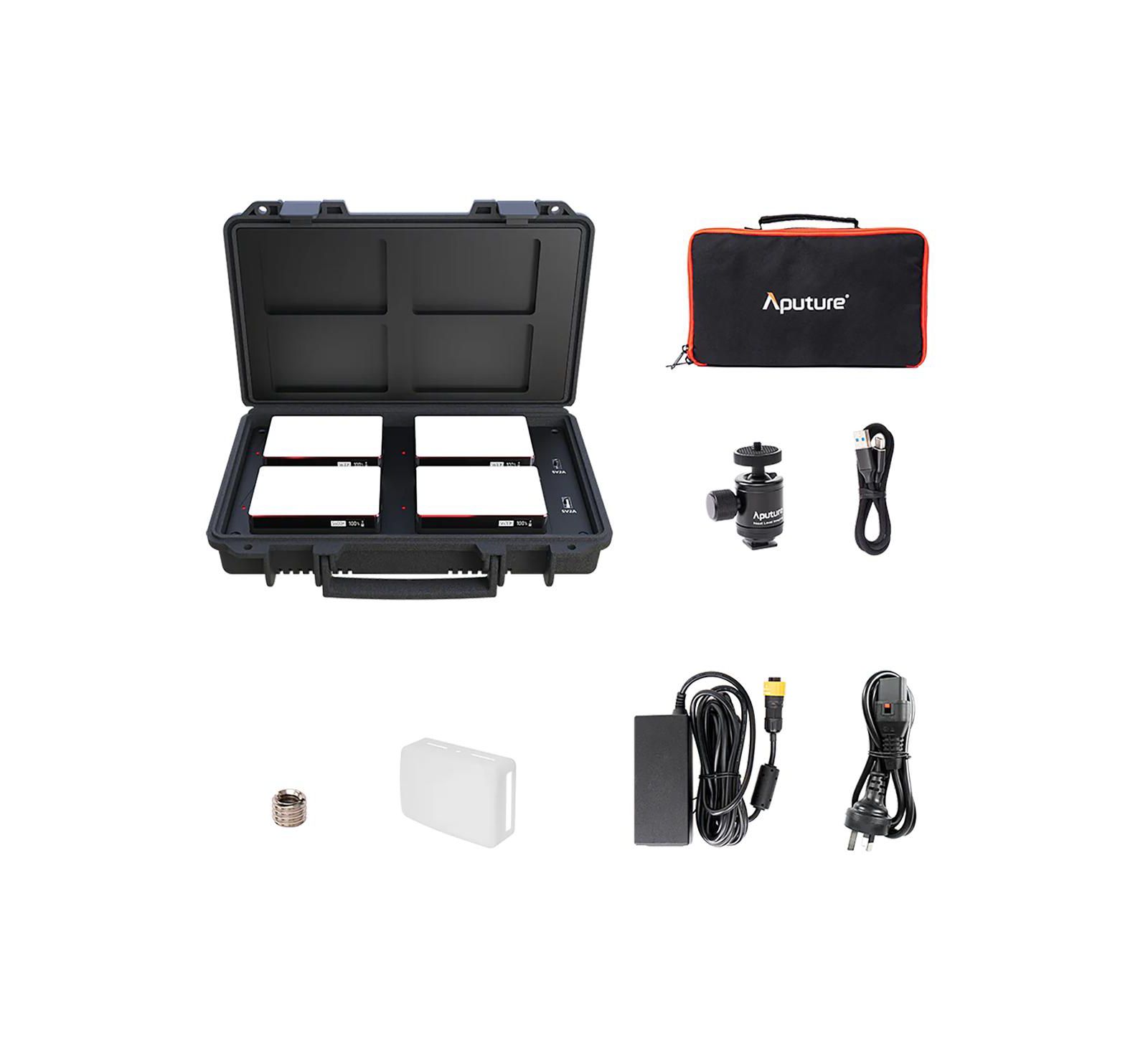 Aputure MC RGBWW Mini LED 4-Light Travel Kit