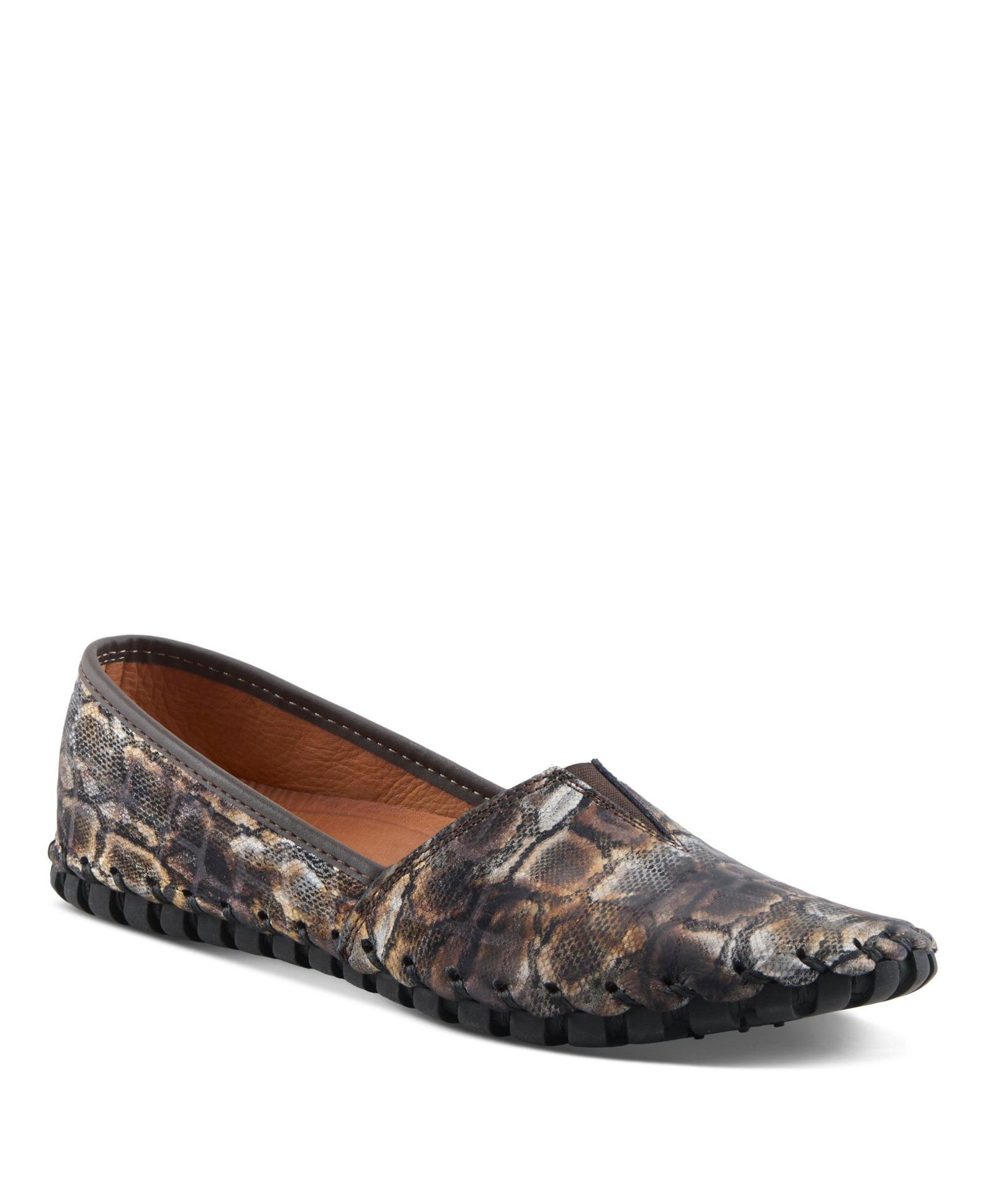Spring Step кожальные слипоны Kathaleta-Spice Metallic Croco с поддержкой свода стопы
