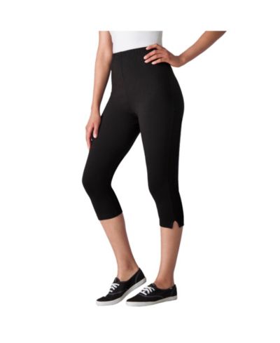 Woman Within Женские леггинсы из хлопка с добавлением спандекса, Plus Size, Capri