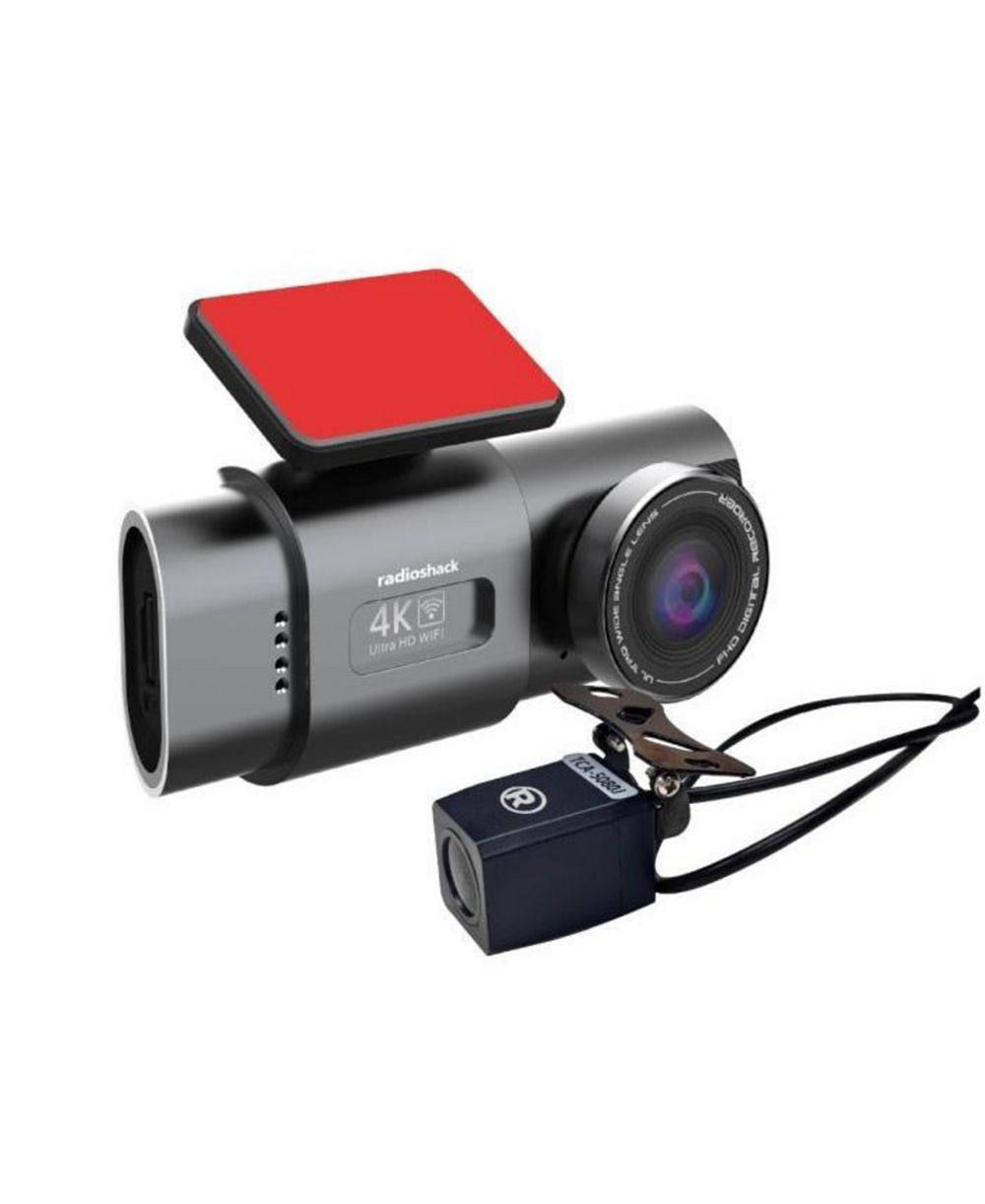 Видеорегистратор RadioShack 4K Dash Camera с MicroSD, двойной линзой, G Sensor и ночным видением (1 передняя и 1 задняя камера) 1606037