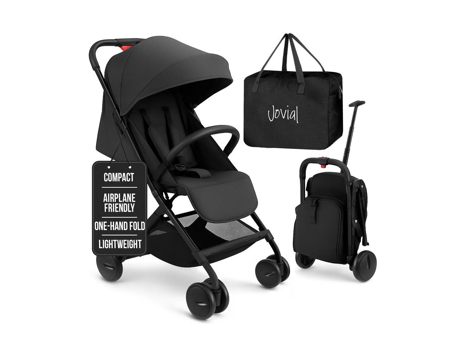 Jovial Kids Portable Folding Stroller – Lightweight Compact Travel Stroller with Easy Fold Design