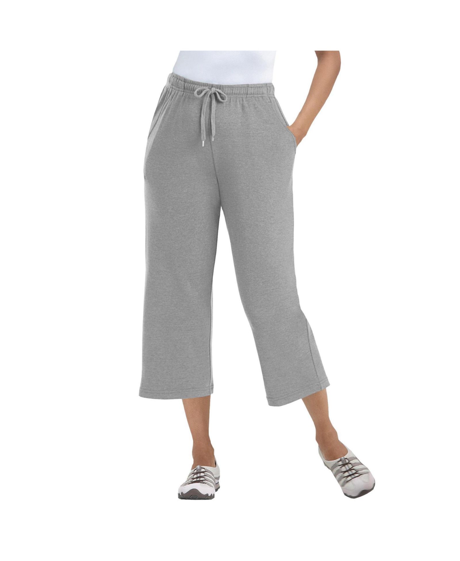 Woman Within Women's Sport-Knit Pull-On Capri Pants