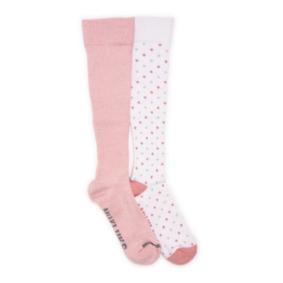 MUK LUKS Women's 2 Pair Pack Cotton Compression Knee High Socks
