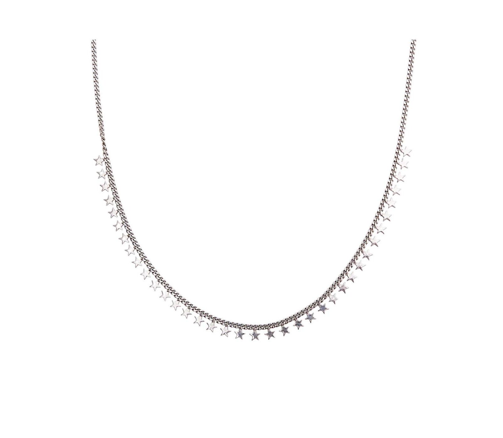 Spero London Multiple Star Sterling Station Necklace