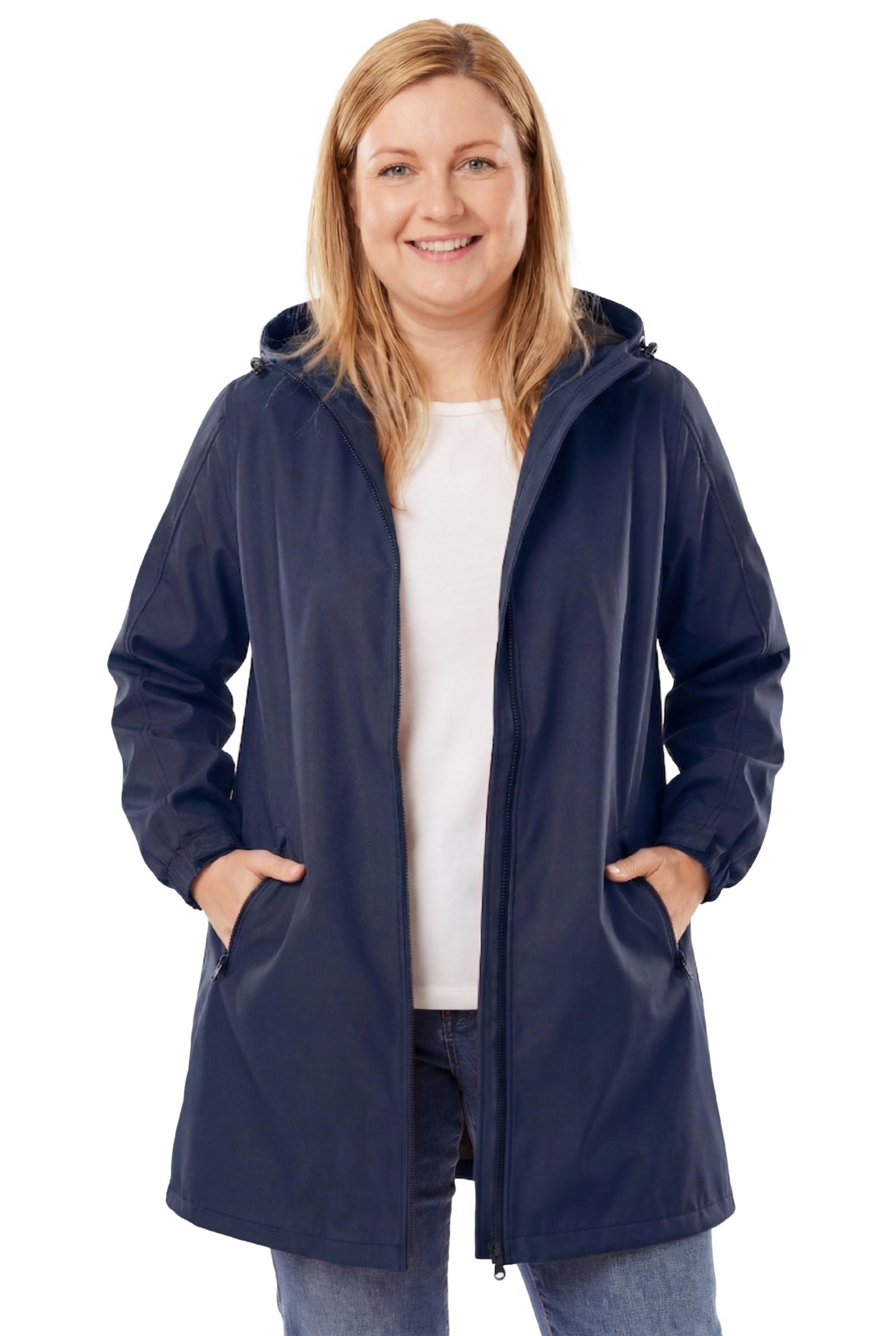 Женский дождевик Woman Within Plus Size Hooded Slicker