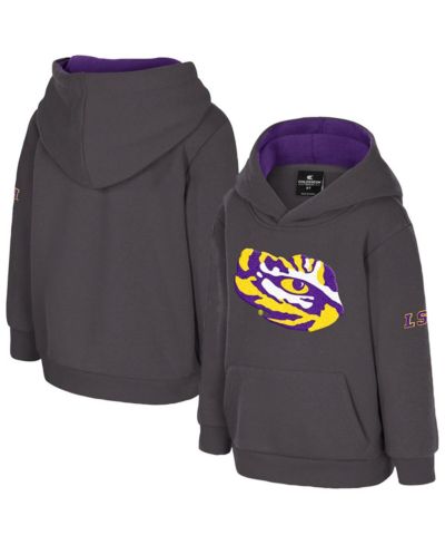 Детское худи Colosseum Toddler Charcoal LSU Tigers Big Logo Volume Fleece Pullover