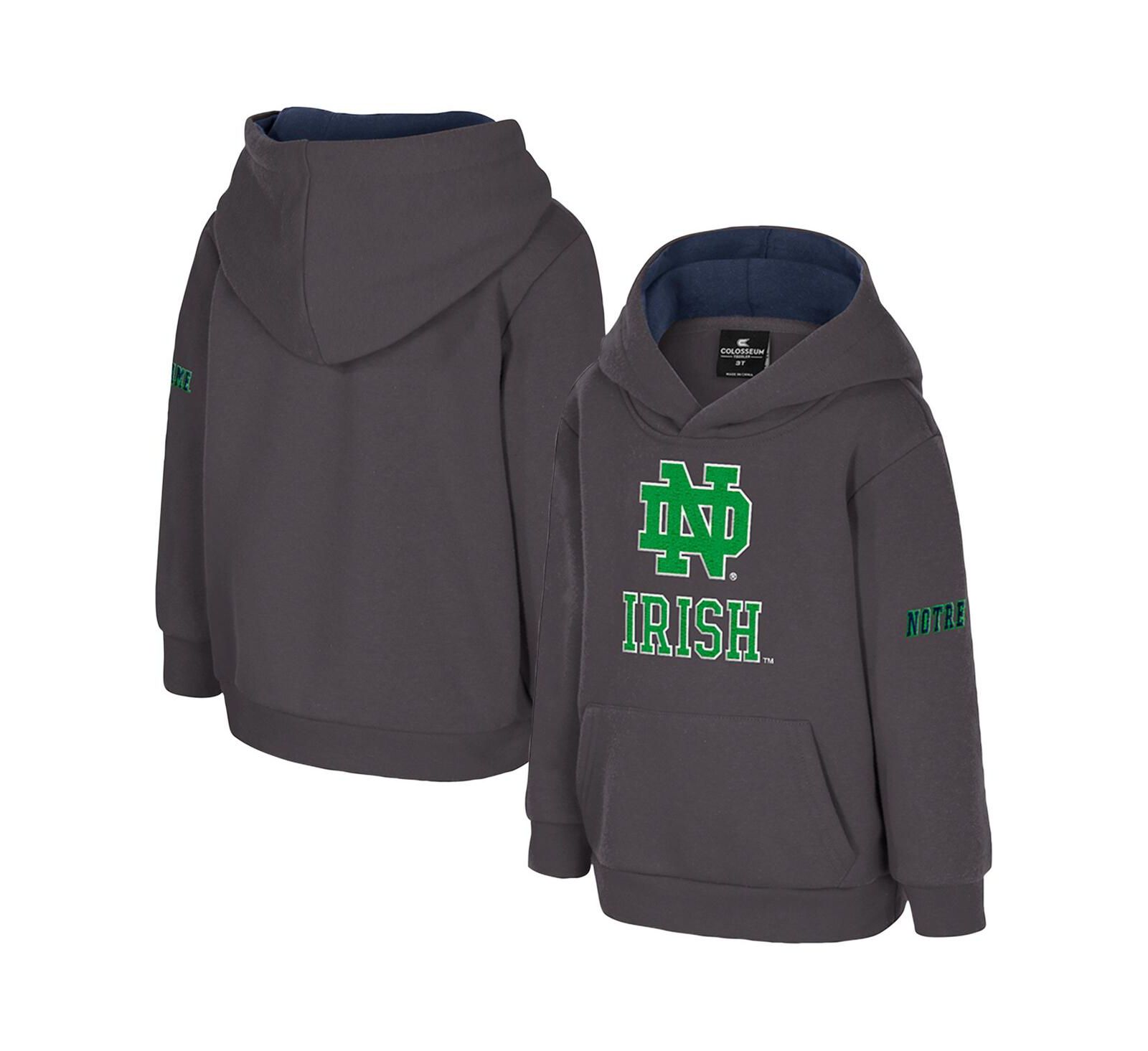 Colosseum Детское черное худи с начесом Colosseum Notre Dame Fighting Irish Big Logo Volume Fleece