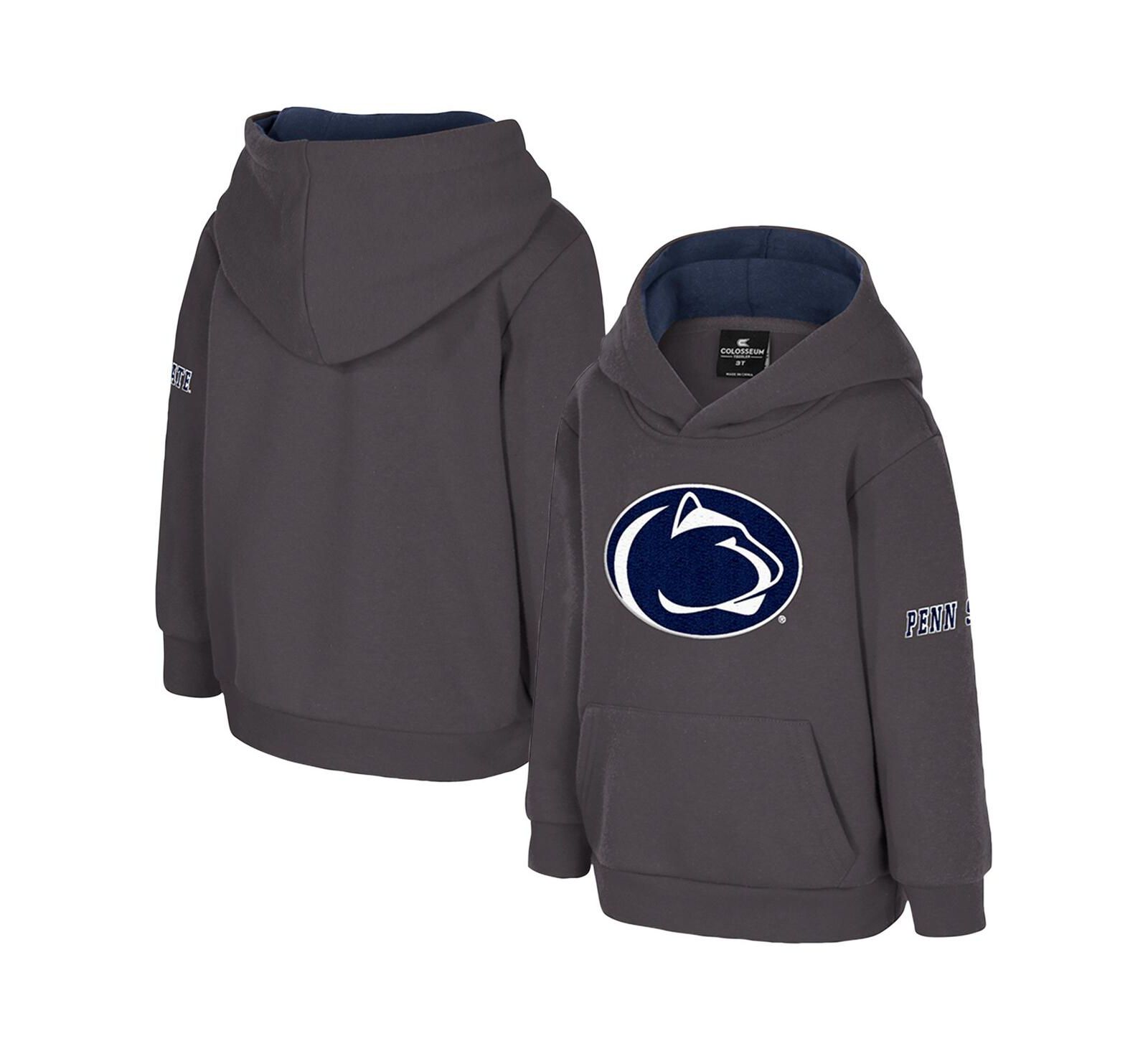 Детское флисовое худи Colosseum Charcoal Penn State Nittany Lions с большим логотипом