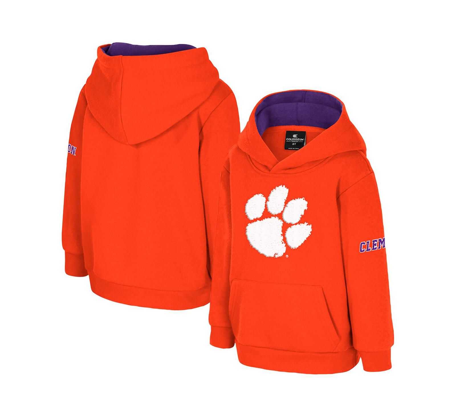Colosseum Toddler Orange Clemson Tigers Big Logo Volume Fleece Pullover Hoodie