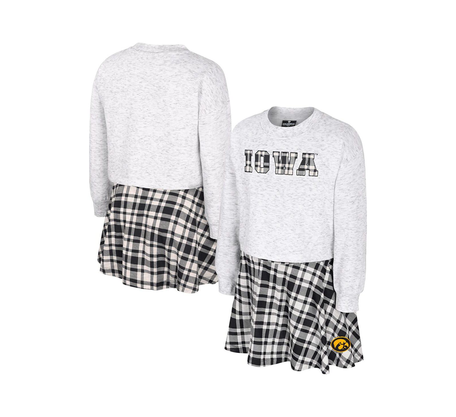 Colosseum детский комплект из 2 предметов Gray Iowa Hawkeyes Marceline Plaid Skirt and Top