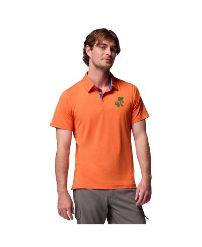 Columbia Мужская рубашка поло Tech Trail, оранжевая, Florida Gators