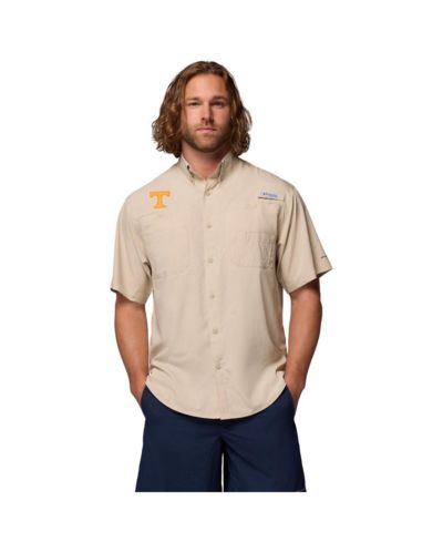 Мужская рубашка Columbia Tennessee Volunteers Tamiami Omni-Shade, бежевая