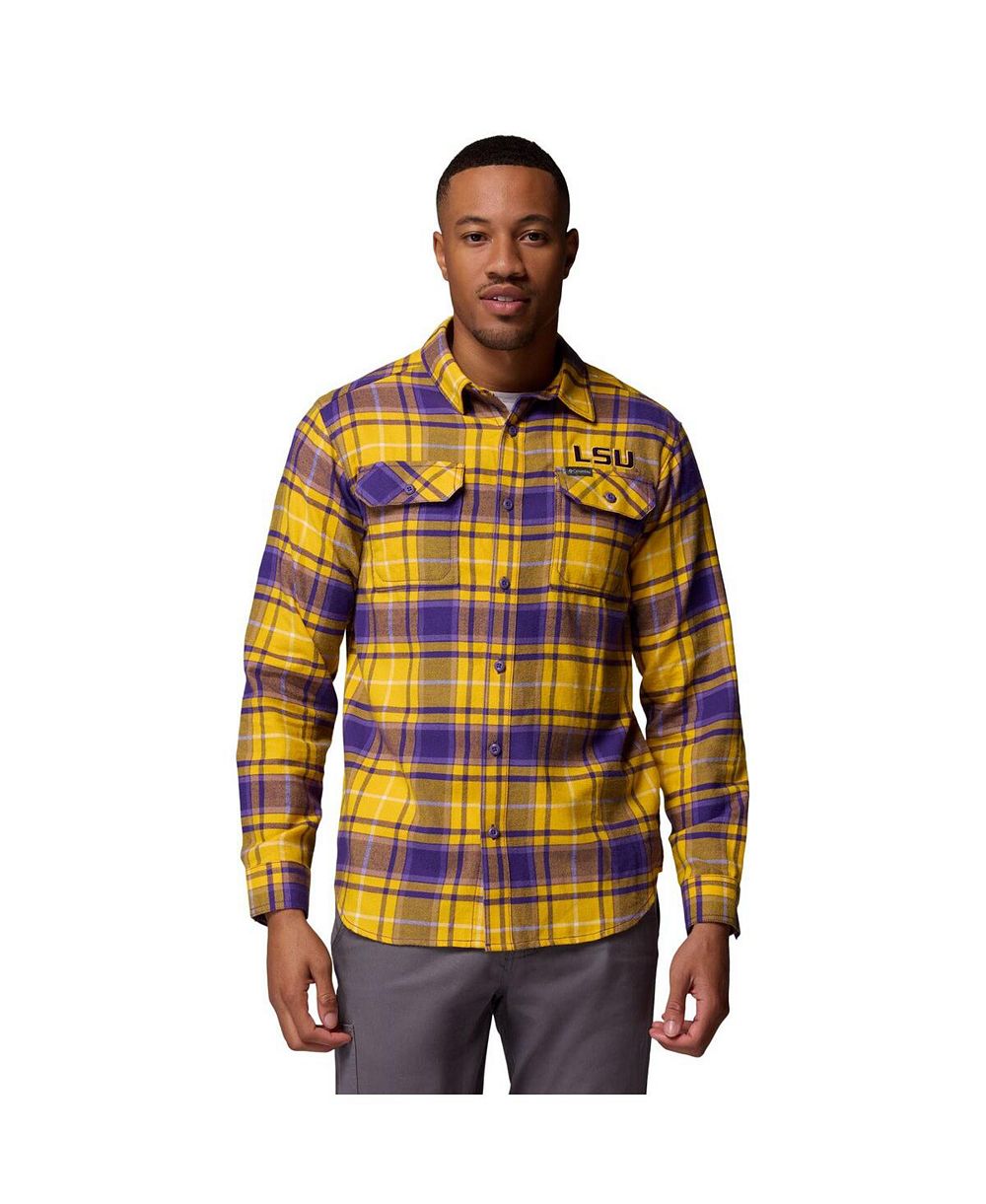Columbia Мужская фланелевая рубашка с длинным рукавом Omni-Wick LSU Tigers Purple