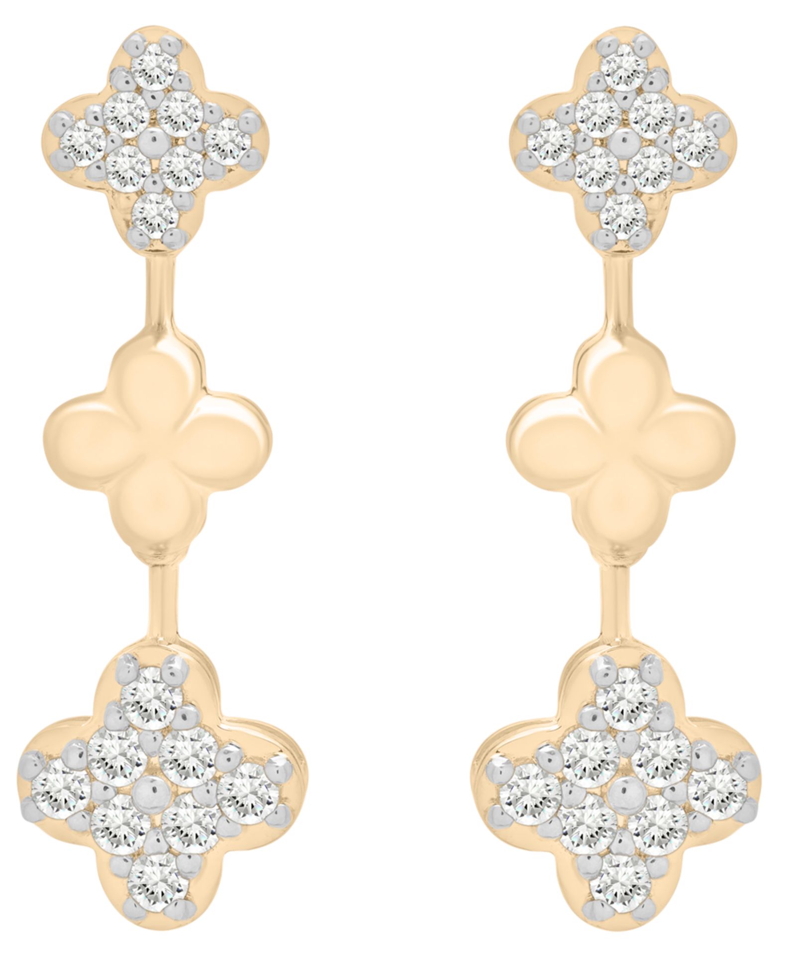 Серьги Wrapped in Love Diamond Clover (1/2 ct. t.w.) в 14K Yellow Gold