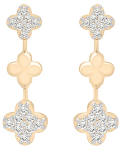 Серьги Wrapped in Love Diamond Clover (1/2 ct. t.w.) в 14K Yellow Gold