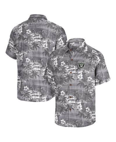 Tommy Bahama Men's Black Las Vegas Raiders Coconut Point Isla Palmetto Camp Button-Up Shirt