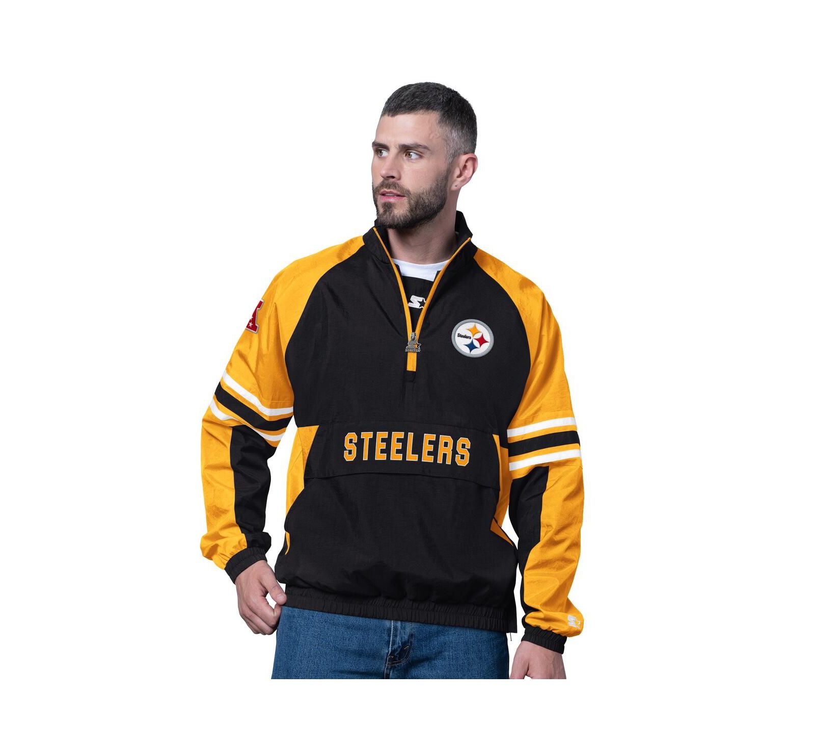 Мужская флисовая толстовка Starter Black Pittsburgh Steelers Prospect Half-Zip