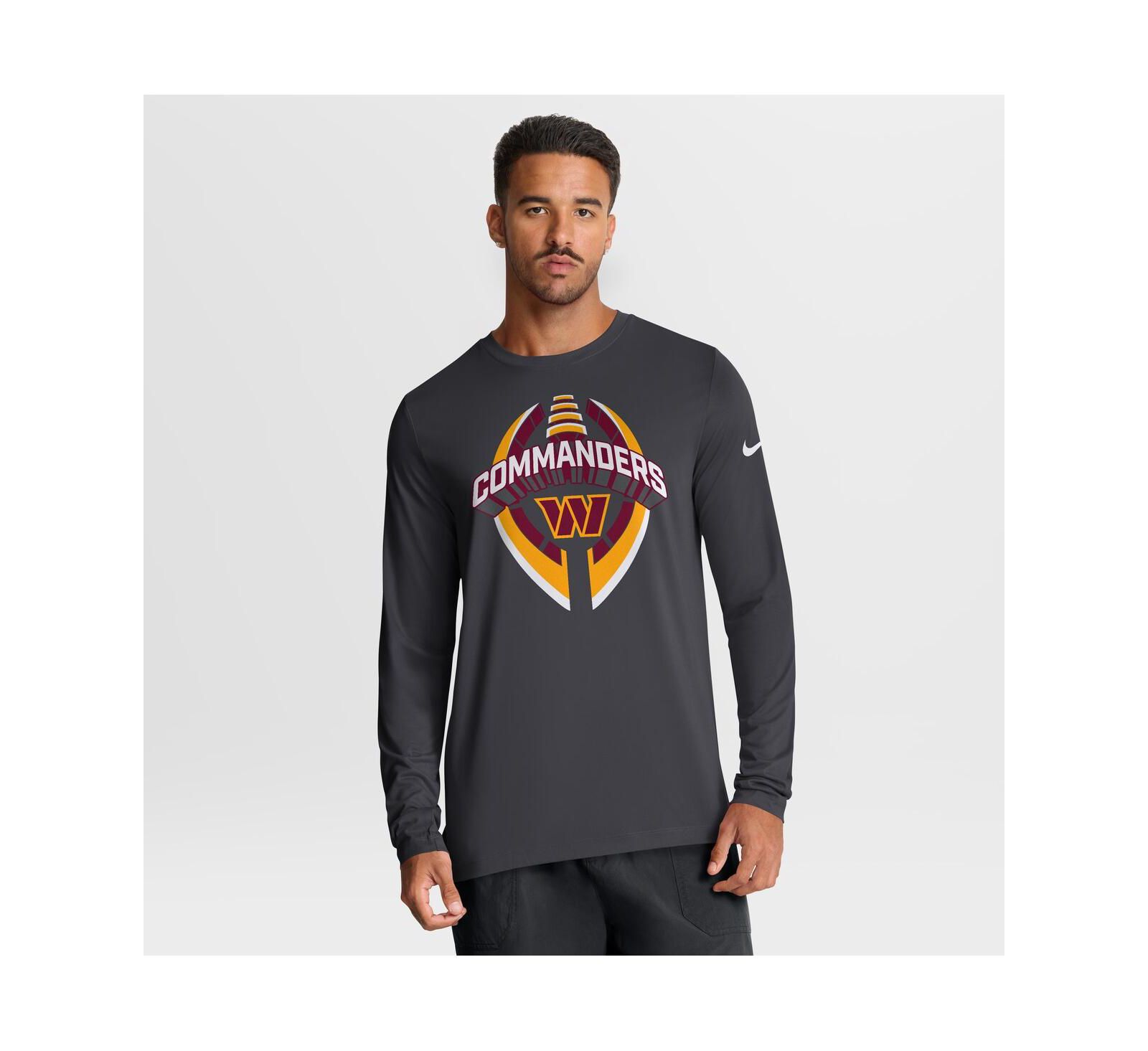 Мужская футболка Nike Washington Commanders Primetime Legend Icon Performance Long Sleeve Black/Anthracite