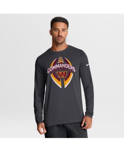 Мужская футболка Nike Washington Commanders Primetime Legend Icon Performance Long Sleeve Black/Anthracite
