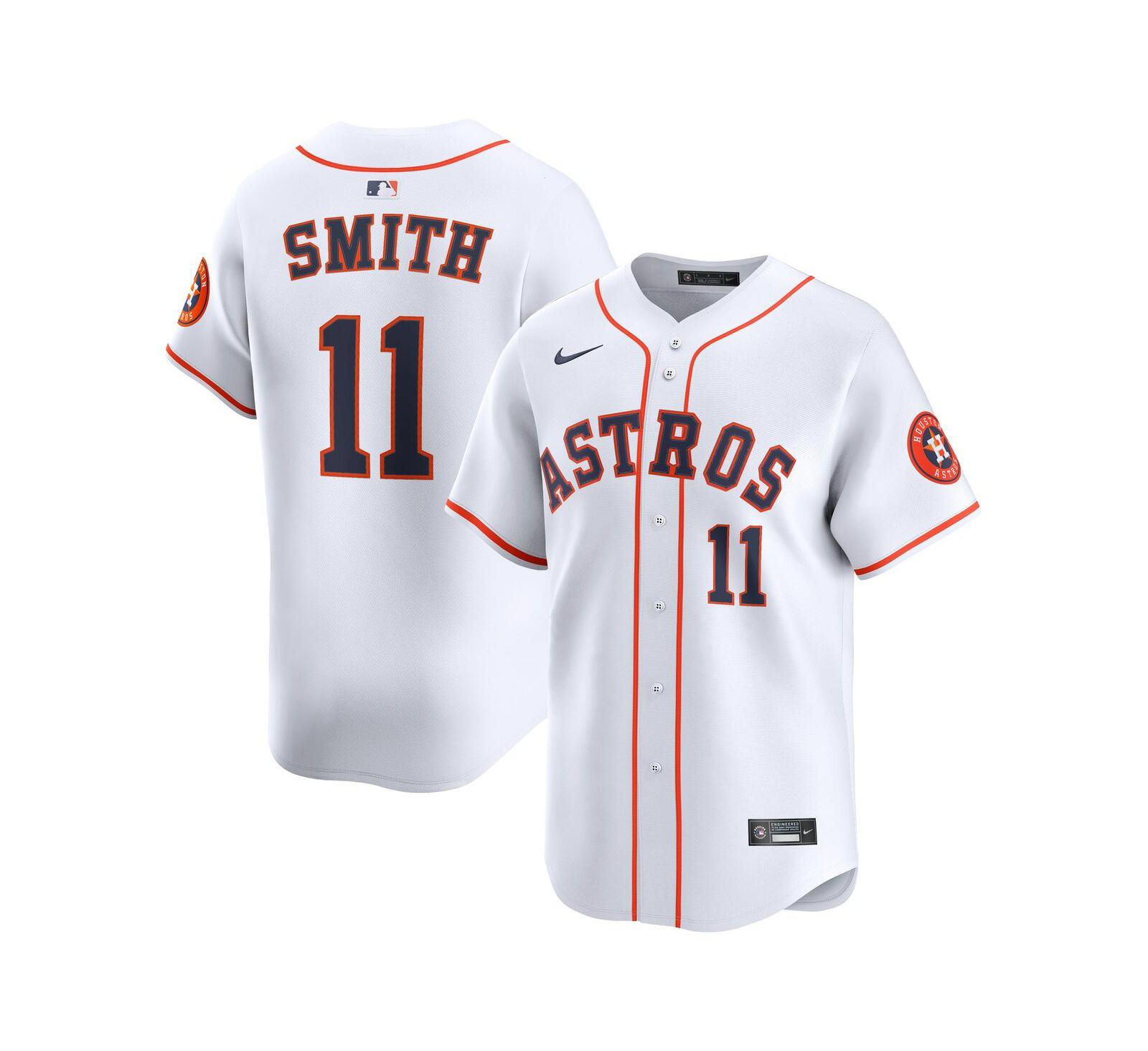 Nike Men's Cam Smith 11 White Houston Astros Home Limited Player Jersey