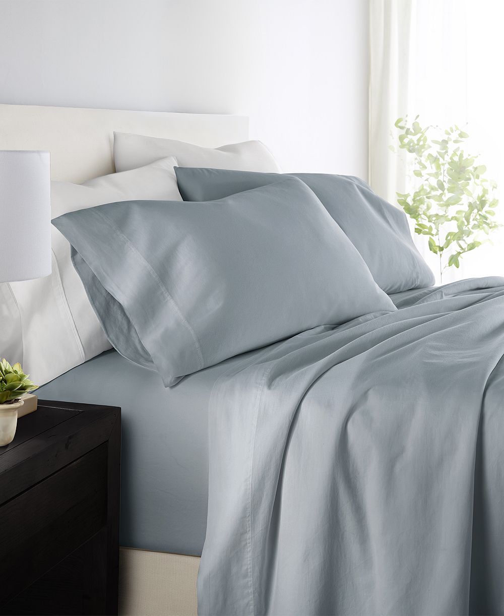 ienjoy Home Long Staple 300-Thread Count Cotton Solid 4-Pc. Sheet Set, Queen