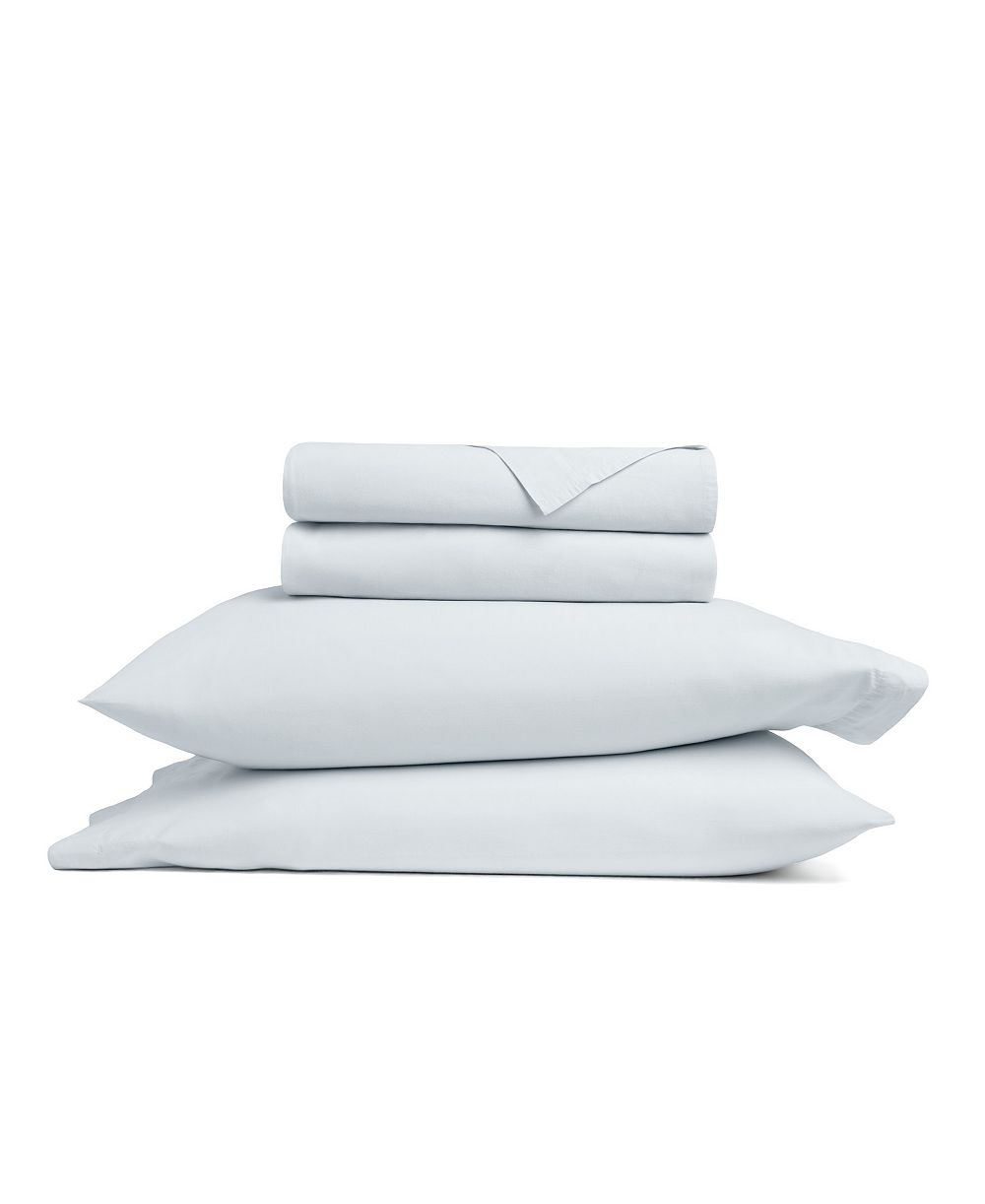 iEnjoy Home Brushed 100% Solid Cotton Percale 4 Piece Cooling Sheet Set, Queen
