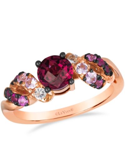 Кольцо Le Vian Ombre с розовым сапфиром и белым сапфиром в золоте 14k