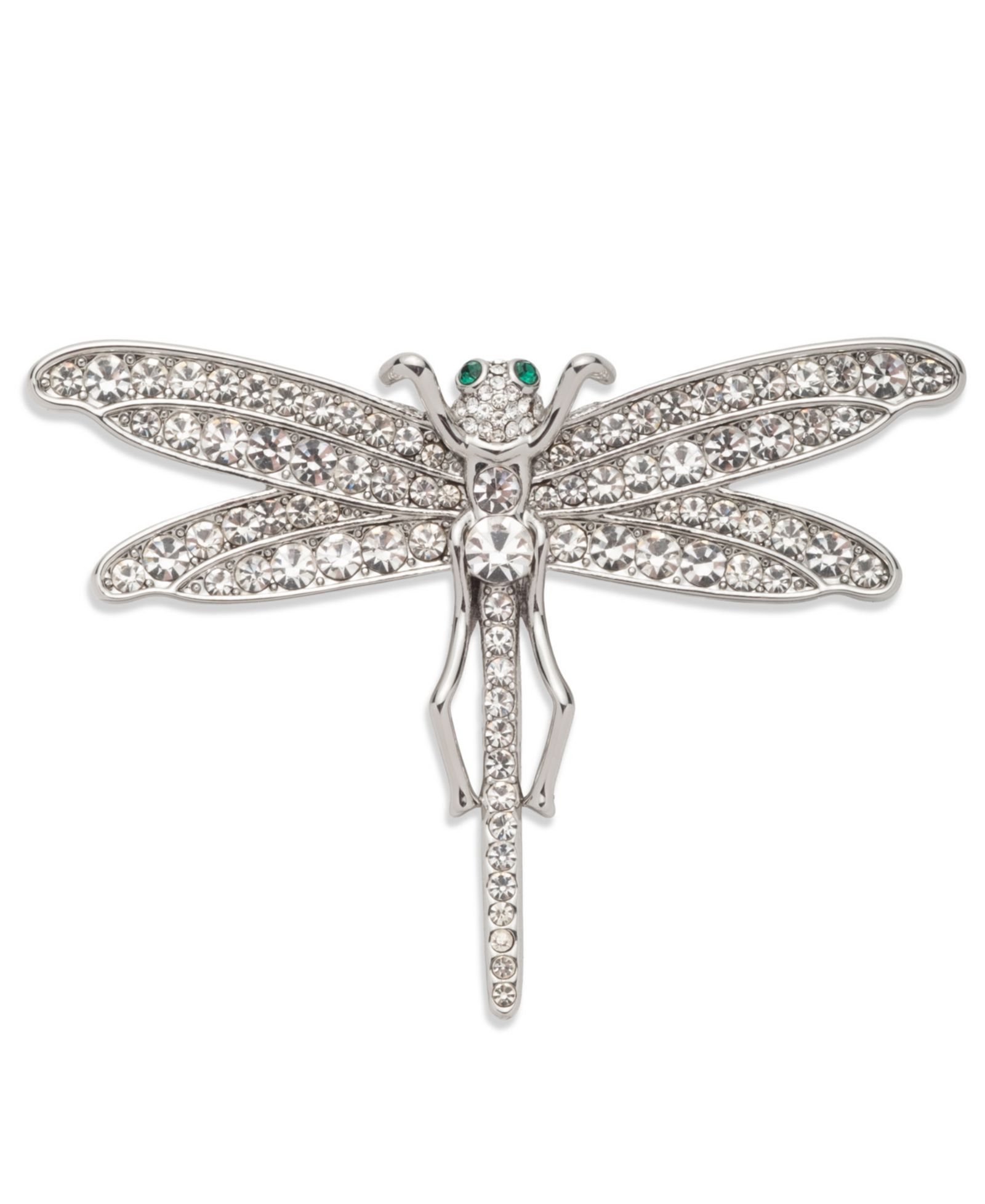 Lauren Ralph Lauren Silver-Tone Crystal Dragonfly Pin