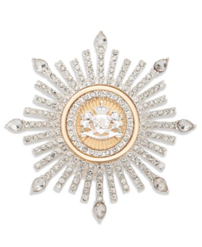Lauren Ralph Lauren Двухцветная брошь с кристаллами Crystal Crest Burst Pin