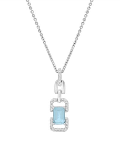 Подвеска Maison's White Topaz и Blue Topaz в серебряной оправе Sterling Silver