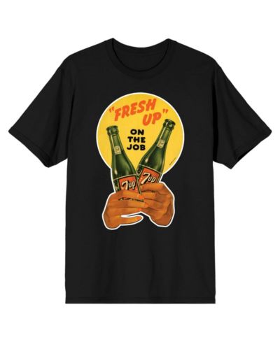 Мужская футболка 7UP Fresh Up On The Job 2 Green Bottles Black с коротким рукавом, 3XL