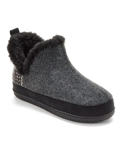 Dearfoams Женский Felted and Plaid Boot Slipper